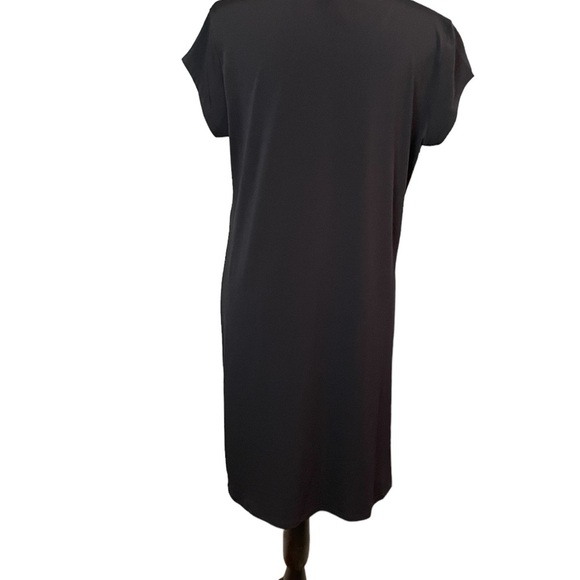 H by Halston, front twist knot dress, black, size small - Picture 5 of 8